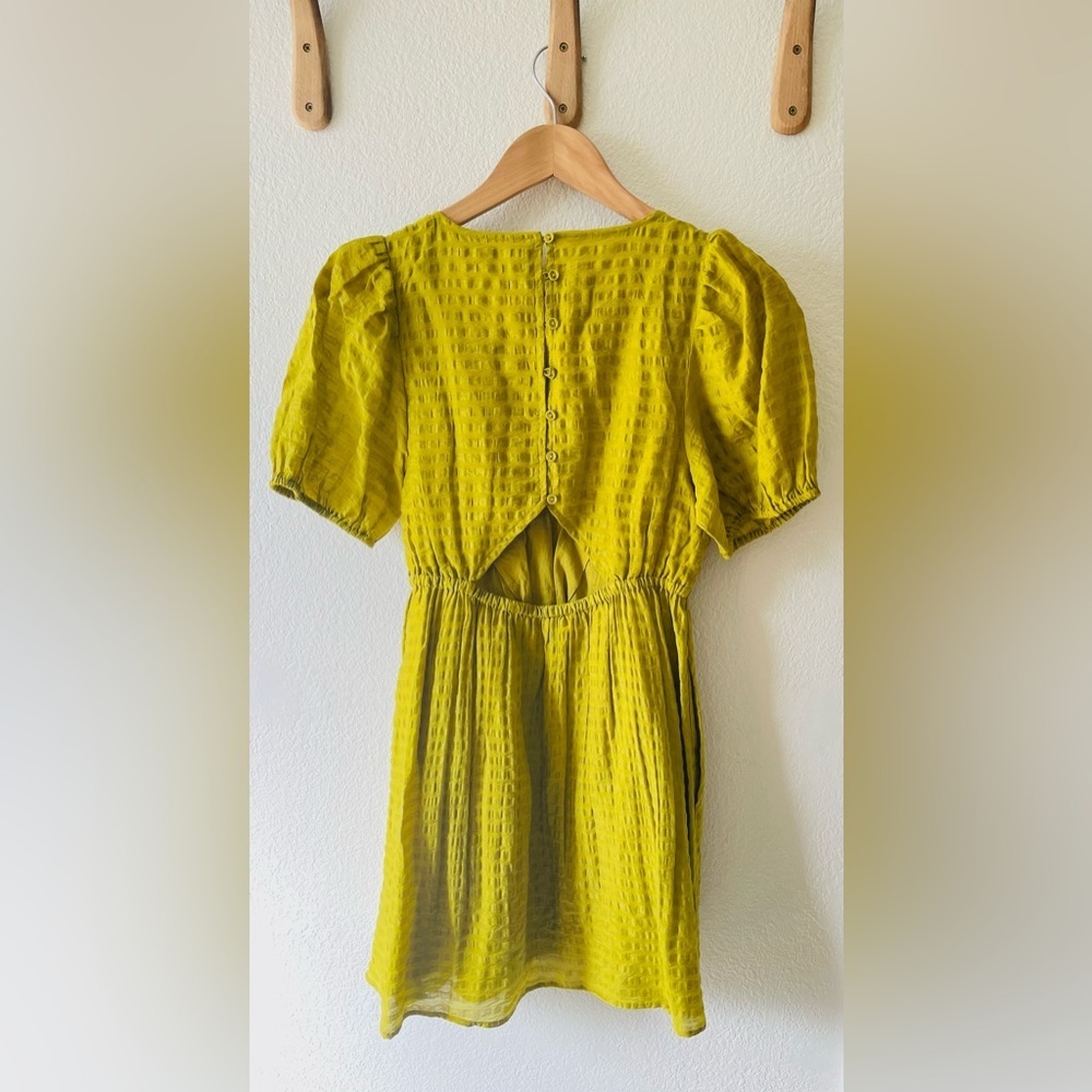 Madewell Annamarie Mini Dress in Citrus Lime Size 00 - Picture 3 of 4